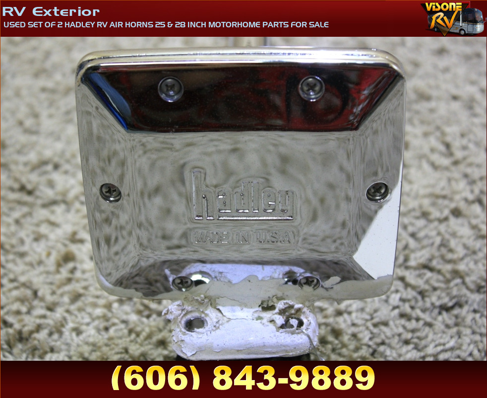 RV Accessories USED SET OF 2 HADLEY RV AIR HORNS 25 & 28 INCH MOTORHOME