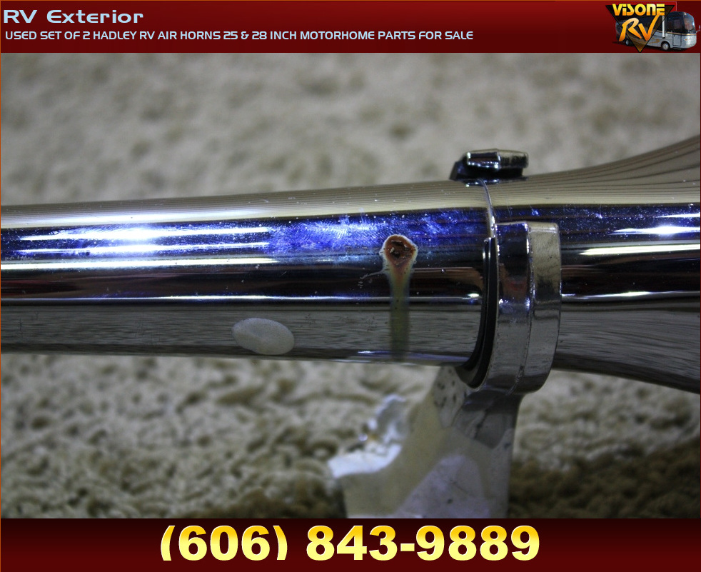 RV Accessories USED SET OF 2 HADLEY RV AIR HORNS 25 & 28 INCH MOTORHOME PARTS FOR SALE RV