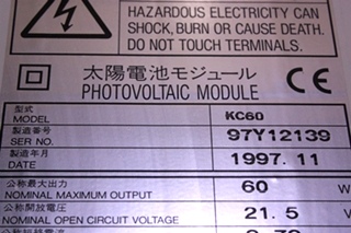 USED PHOTOVOLTAIC MODULE KC60 FOR SALE