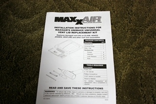 MAXXAIR UNIMAXX UNIVERSAL VENT LID REPLACEMENT KIT 00335002 RV PARTS FOR SALE