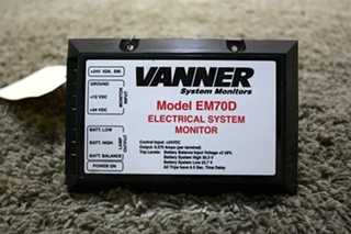 USED RV VANNER ELECTRICAL SYSTEM MONITOR EM70D FOR SALE