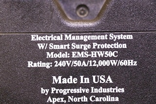 USED RV EMS-HW50C ELECTRICAL MANAGEMENT SYSTEM W/ SMART SURGE PROTECTION MOTORHOME PARTS FOR SALE