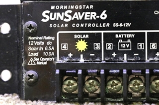 USED MORNINGSTART SUNSAVER-6 SOLAR CONTROLLER MOTORHOME PARTS FOR SALE