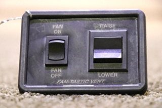USED BLACK FAN-TASTIC VENT SWITCH PANEL RV/MOTORHOME PARTS FOR SALE