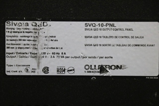 USED RV/MOTORHOME LUTRON SIVO1A QED SVQ-10-PNL 10 OUTPUT CONTROL PANEL FOR SALE