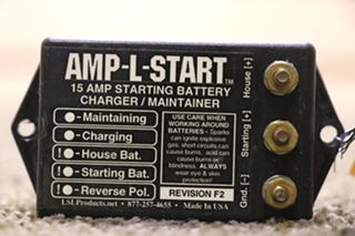 USED AMP-L-START 15 AMP BATTERY CHAGER / MAINTAINER MOTORHOME PARTS FOR SALE