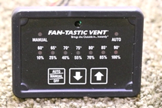 USED MOTORHOME BLACK FAN-TASTIC VENT SWITCH PANEL FOR SALE