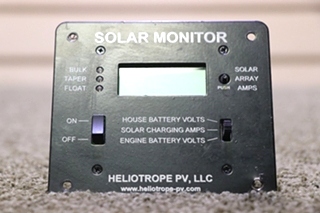 USED HELIOTROPE PV SOLAR MONITOR PANEL RV PARTS FOR SALE