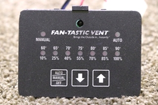 USED RV BLACK FAN-TASTIC VENT SWITCH PANEL FOR SALE