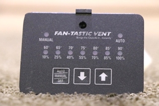 USED RV BLACK FAN-TASTIC VENT SWITCH PANEL FOR SALE