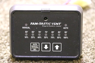 USED BLACK FAN-TASTIC VENT SWITCH PANEL MOTORHOME PARTS FOR SALE